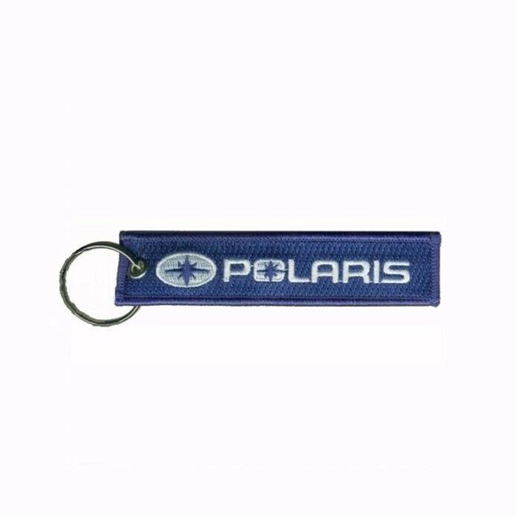 Polaris Blue-White Key Chain Fob Embroidered - NEW Fast Ship - Picture 1 of 3